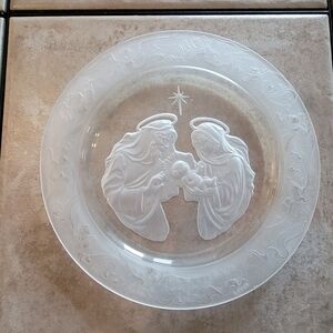 The Holy Family" collector plate produced by Morgantown Crystal 1988